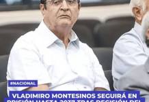 VLADIMIRO MONTESINOS SEGUIRÁ EN PRISIÓN HASTA 2037 TRAS DECISIÓN DEL PODER JUDICIAL