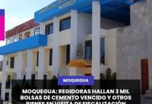 MOQUEGUA REGIDORAS HALLAN 3 MIL BOLSAS DE CEMENTO VENCIDO Y OTROS BIENES EN VISITA DE FISCALIZACIÓN