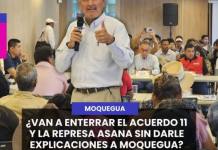ANÁLISIS  ¿VAN A ENTERRAR EL ACUERDO 11 Y LA REPRESA ASANA SIN DARLE EXPLICACIONES A MOQUEGUA?