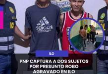 PNP CAPTURA A DOS SUJETOS POR PRESUNTO ROBO AGRAVADO EN ILO