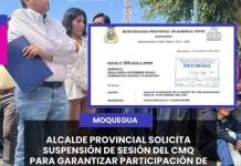 ALCALDE PROVINCIAL SOLICITA SUSPENSIÓN DE SESIÓN DEL CMQ PARA GARANTIZAR PARTICIPACIÓN DE LA SOCIEDAD CIVIL