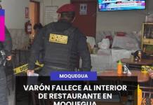 VARÓN FALLECE AL INTERIOR DE RESTAURANTE EN MOQUEGUA
