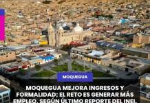 MOQUEGUA MEJORA INGRESOS Y FORMALIDAD; EL RETO ES GENERAR MÁS EMPLEO, SEGÚN ÚLTIMO REPORTE DEL INEI.