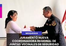 MOQUEGUA: JURAMENTÓ NUEVA COORDINADORA REGIONAL DE JUNTAS VECINALES DE SEGURIDAD CIUDADANA