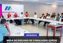 MESA DE DIÁLOGO DE CORALAQUE QUEDA EN SUSPENSO POR COYUNTURA POLÍTICA