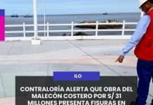 CONTRALORÍA ALERTA QUE OBRA DEL MALECÓN COSTERO POR S/ 31 MILLONES PRESENTA FISURAS EN PISOS
