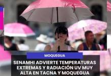 SENAMHI ADVIERTE TEMPERATURAS EXTREMAS Y RADIACIÓN UV MUY ALTA EN TACNA Y MOQUEGUA
