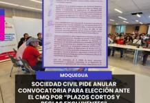 SOCIEDAD CIVIL PIDE ANULAR CONVOCATORIA PARA ELECCIÓN ANTE EL CMQ POR “PLAZOS CORTOS Y REGLAS EXCLUYENTES”