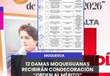 Merecido reconocimiento por el Día Internacional de la Mujer 12 DAMAS MOQUEGUANAS RECIBIRÁN CONDECORACIÓN “ORDEN AL MÉRITO”