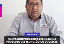 NUEVA CONVOCATORIA REENCAMINA PROYECTO DEL TECNOLÓGICO DE OMATE Y FIJA PLAZO PARA EL 20 DE MARZO