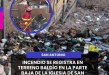 INCENDIO SE REGISTRA EN TERRENO BALDÍO CERCA A LA PARTE BAJA DE LA IGLESIA DE SAN ANTONIO