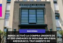 MINSA ACTIVÓ LA COMPRA URGENTE DE 47 000 UNIDADES DE INSULINA NPH PARA ASEGURAR EL TRATAMIENTO DE PACIENTES CON DIABETES.