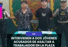 INTERVIENEN A DOS JÓVENES ACUSADOS DE ASALTAR A TRABAJADOR EN LA PLAZA BOLOGNESI