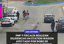 PNP Y FISCALÍA REALIZAN DILIGENCIAS EN STATION WAGON AFECTADO POR ROBO DE AUTOPARTES EN SAN ANTONIO