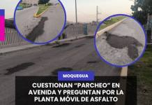 CUESTIONAN PARCHEO EN AVENIDA Y PREGUNTAN POR LA PLANTA MÓVIL DE ASFALTO