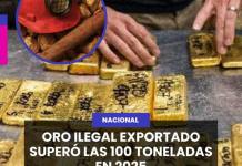 ORO ILEGAL EXPORTADO SUPERÓ LAS 100 TONELADAS EN 2025