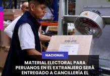 MATERIAL ELECTORAL PARA PERUANOS EN EL EXTRANJERO SERÁ ENTREGADO A CANCILLERÍA EL DOMINGO 22