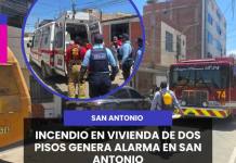 INCENDIO EN VIVIENDA DE DOS PISOS GENERA ALARMA EN SAN ANTONIO