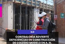 CONTRALORÍA ADVIERTE DEFICIENCIAS EN CONSTRUCCIÓN DE COLEGIO MODELO EN A. H. VISTA AL MAR.