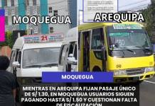 #Moquegua | Mientras en Arequipa fijan pasaje único de S/ 1.30, en Moquegua usuarios siguen pagando hasta S/ 1.50 y cuestionan falta de fiscalización