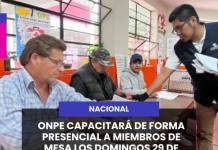 ONPE capacitará de forma presencial a miembros de mesa los domingos 29 de marzo y 5 de abril