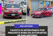 Taxista es intervenido por presunto robo de autopartes en San Antonio