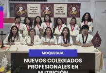 REALIZAN CEREMONIA DE COLEGIACIÓN DE NUEVOS PROFESIONALES EN NUTRICIÓN
