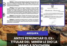 #AREQUIPA | ALFARO LOMBARDI DECLARÓ DE INTERÉS NACIONAL EL PROYECTO TÍA MARÍA ANTES RENUNCIAR EL EX-TITULAR DEL MINEM LE DIO LA MANO A SOUTHERN.
