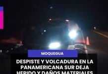 #Moquegua | DESPISTE Y VOLCADURA EN LA PANAMERICANA SUR DEJA HERIDO Y DAÑOS MATERIALES.