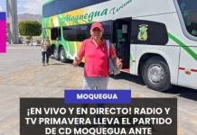 ¡EN VIVO Y EN DIRECTO! RADIO Y TV PRIMAVERA LLEVA EL PARTIDO DE CD MOQUEGUA ANTE SPORTING CRISTAL.