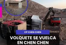 MOQUEGUA | VOLQUETE SE VUELCA EN CHEN CHEN.