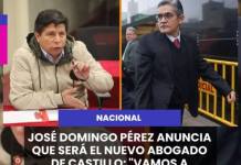 NACIONAL | JOSÉ DOMINGO PÉREZ ANUNCIA QUE SERÁ EL NUEVO ABOGADO DE CASTILLO: "VAMOS A LOGRAR SU LIBERTAD".