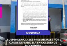 MOQUEGUA | SUSPENDEN CLASES PRESENCIALES POR CASOS DE VARICELA EN COLEGIO DE MOQUEGUA.