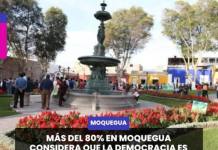 MOQUEGUA | MÁS DEL 80% EN MOQUEGUA CONSIDERA QUE LA DEMOCRACIA ES IMPORTANTE, SEGÚN EL INEI.