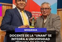 MOQUEGUA| DOCENTE DE LA “UNAM” SE INTEGRA A UNIVERSIDAD TÉCNICA DE ORURO FOMENTANDO EL INTERCAMBIO A TRAVÉS DEL PROGRAMA DE BECAS CRISCOS.