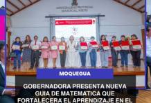 MOQUEGUA | GOBERNADORA PRESENTA NUEVA GUIA DE MATEMATICA QUE FORTALECERA EL APRENDIZAJE A NIVEL PRIMARIO.