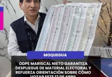 MOQUEGUA | ODPE MARISCAL NIETO GARANTIZA DESPLIEGUE DE MATERIAL ELECTORAL Y REFUERZA ORIENTACIÓN SOBRE CÓMO VOTAR ESTE 12 DE ABRIL.