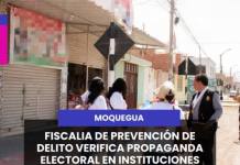 ILO | FISCALIA DE PREVENCIÓN DE DELITO VERIFICA PROPAGANDA ELECTORAL EN INSTITUCIONES EDUCATIVAS, PREVIO A REALIZACIÓN DE ELECCIONES GENERALES 2026.