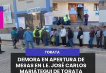 TORATA | DEMORA EN APERTURA DE MESAS EN I.E. JOSÉ CARLOS MARIÁTEGUI DE TORATA GENERA MALESTAR.