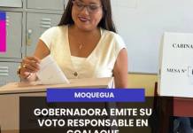MOQUEGUA | GOBERNADORA EMITE SU VOTO RESPONSABLE EN COALAQUE.