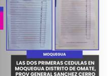 MOQUEGUA | RESULTADOS DE MESA EN OMATE REFLEJAN VOTO DISPERSO EN ELECCIONES 2026.