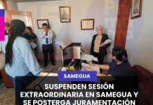 SAMEGUA | SUSPENDEN SESIÓN EXTRAORDINARIA EN SAMEGUA Y SE POSTERGA JURAMENTACIÓN DE NUEVA ALCALDESA.