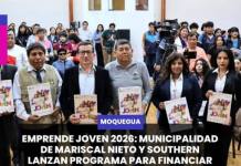 MOQUEGUA | EMPRENDE JOVEN 2026 MUNICIPALIDAD DE MARISCAL NIETO Y SOUTHERN LANZAN PROGRAMA PARA FINANCIAR EMPRENDIMIENTOS JUVENILES.