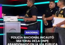 NACIONAL | POLICÍA NACIONAL INCAUTÓ MATERIAL DE LA ONPE ABANDONADO EN LA VÍA PÚBLICA.