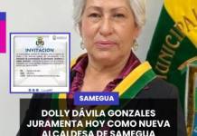 SAMEGUA | DOLLY DÁVILA GONZALES JURAMENTA HOY COMO NUEVA ALCALDESA DE SAMEGUA.