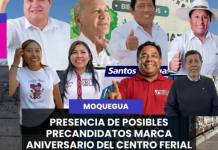 MOQUEGUA | PRESENCIA DE POSIBLES PRECANDIDATOS MARCA ANIVERSARIO DEL CENTRO FERIAL SANTA FORTUNATA.