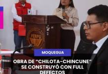 MOQUEGUA | OBRA DE CHILOTA-CHINCUNE SE CONSTRUYÓ CON FULL DEFECTOS, PASTO GRANDE NO LO RECIBIRÁ SI NO SE LEVANTA EL 100% DE OBSERVACIONES.