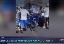LA VICTORIA | MOTOTAXISTA ARRASTRA A MUJER POLICÍA VARIOS METROS.