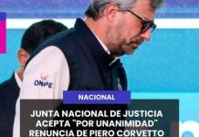 NACIONAL | JUNTA NACIONAL DE JUSTICIA ACEPTA POR UNANIMIDAD RENUNCIA DE PIERO CORVETTO COMO JEFE DE LA ONPE.