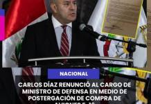 NACIONAL | CARLOS DÍAZ RENUNCIÓ AL CARGO DE MINISTRO DE DEFENSA EN MEDIO DE POSTERGACIÓN DE COMPRA DE AVIONES F-16.